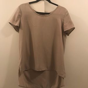 Soprano Tan/Light Brown Short Sleeved Blouse